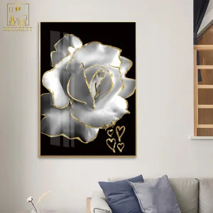 Alabaster Rose Crystal 5D Glastavla