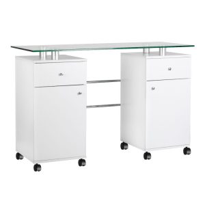 Sømbord + Skab Glas MT33 Hvid