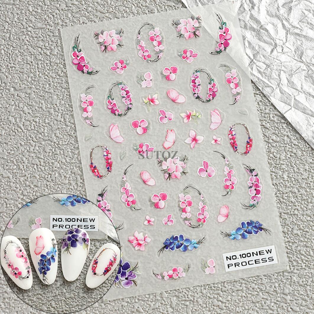 Negle Klistermærker 🌺Orkideer Blomster NO-100